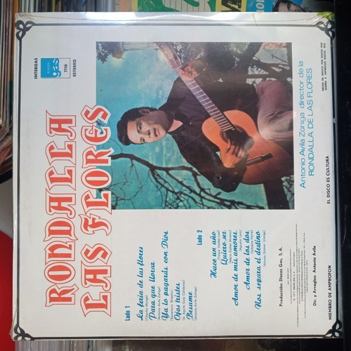 Rondalla Las Flores La Feria De Las Flores Vinyl,lp,acetato (Usado)