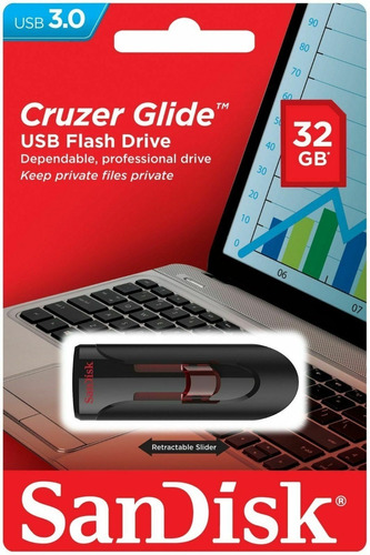 Pen Drive 32 Gb Sandisk Glide Usb 3.0 Sdcz600-032g-g35