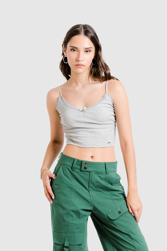 Polo Crop Naoki - Gris