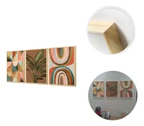 Comprar Kit 3 Quadros Decorativos Planta Geométrico Tons Marrom Sala