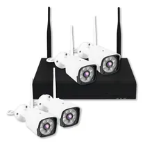 Comprar Kit Seguridad 4 Camaras Inalambrico Hd Nvr Wifi Cctv Monitoreo Vigilancia Color Blanco