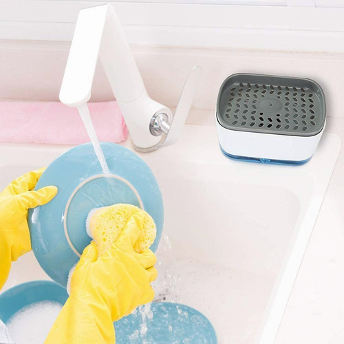 Imagen 7 de 9 de Dispensador De Jabón Para Cocina Con Jabonera 2 En 1