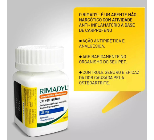Rimadyl 25 Mg - Antinflamatorio C/ 14 Comprimidos