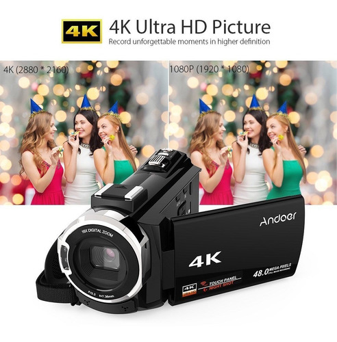 Videocámara Digital Andoer 4k 1080p 48mp Wifi