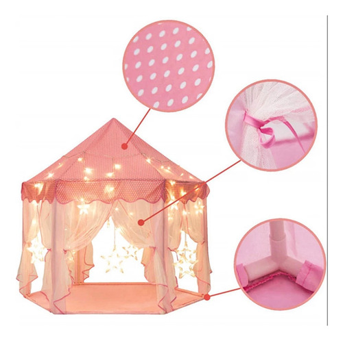 Tienda Infantil Carpa Castillo Casita Portátil Para Niñas Rosa