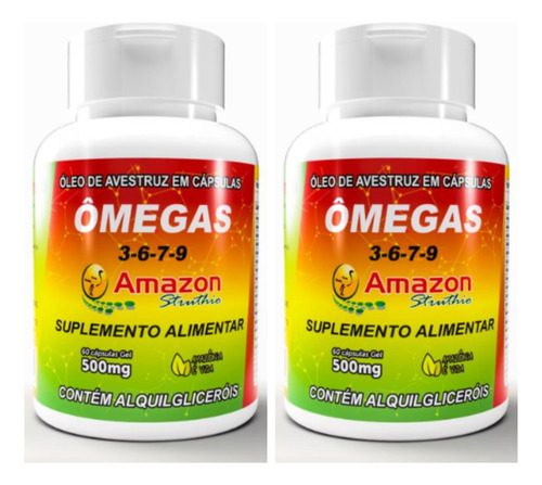 Oleo De Avestruz 60 Caps Omega 3 6 7 9 Amazon Struthio