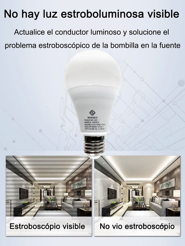 12w Foco Ahorrador Led De Luz Blanca E27 Económico 127v 6pz Blanco Frío