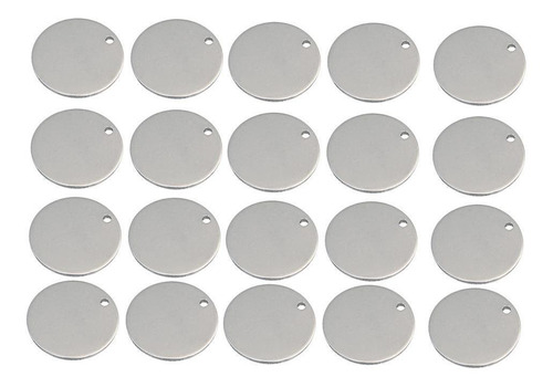 80 Piezas Redondas De Acero Inoxidable Para Etiquetas De