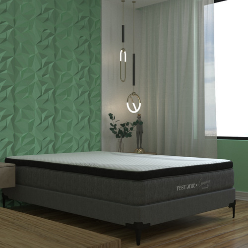Colchón Restonic Queen Size Crossby Firme Ortopédico Tratamiento Iceefeel
