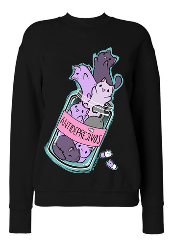 Syanne Sudadera  Pullover Antidepresivos Gato Neko Kawaii