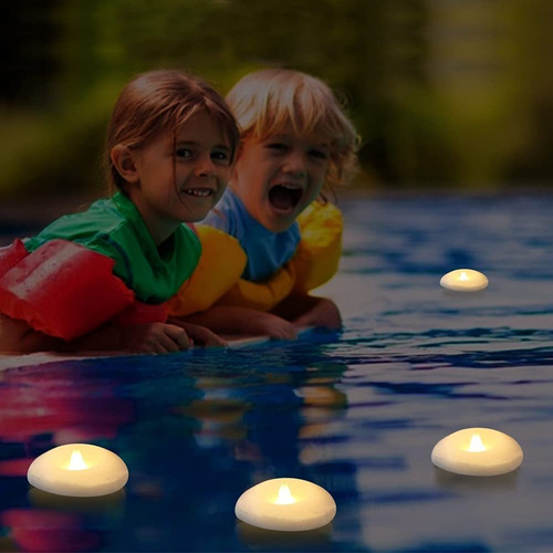 Paquete De 4 Velas Flotantes Led De Cera De 3.0 In Con Luz B