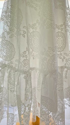Vestido Comunión O Cortejo En Encaje. Talle 4 - 6. Blanco