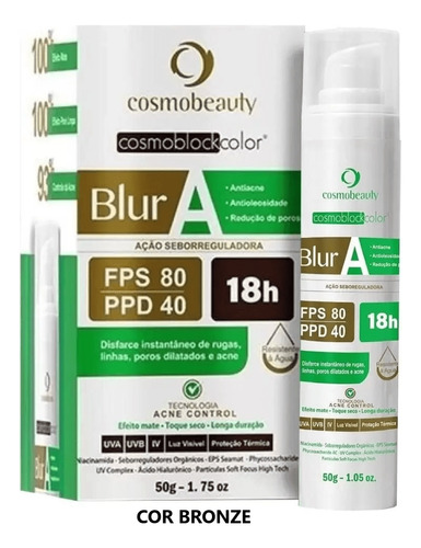 Blur A Antiacne Fps80 Cor Bronze Cosmobeauty 50g