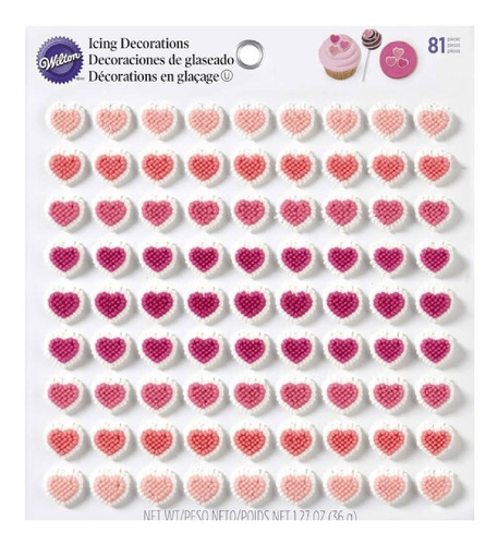 Set 81 Corazones Glaseado Wilton Original 710-0233 Sprinkles