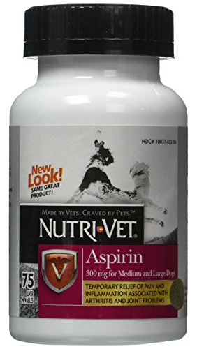 Nutri-vet Aspirin 300mg Química Para Perros Medianos L7dma