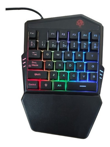 Combo Kit Teclado Gamer Rgb Una Mano Mouse Optico Profesiona