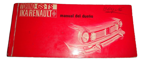 Torino Gs - Ts 1972 Manual Del Dueño Original (Usado)
