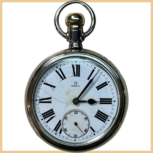 Antiguo Reloj De Bolsillo Omega Ferreviario Años 1900 # 0015 (Usado)