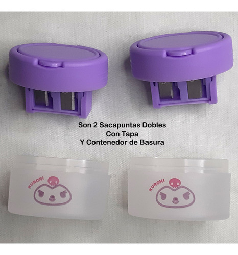 Un Par De Sacapuntas Doble Con Tapa Y Contenedor Sanrio
