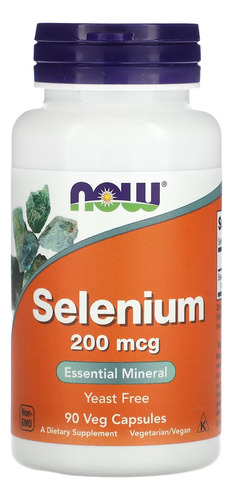 Selênio 200mg Now Foods Selenium 90 Veg Caps Sabor Sem sabor