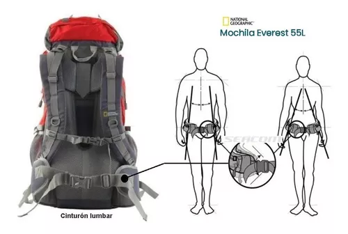 Mochila Trekking 55 Litros Everest National Geographic