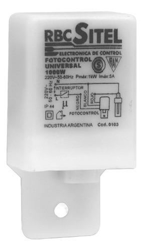 Fotocontrol Para 12vcc -3 Cables -fotocélula Rbc-sitel C.105