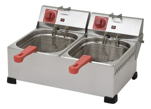 Fritadeira Elétrica Industrial 12l 2 Cubas Marchesoni S/ Tampa 2000w 127v - Ft.1.621.st