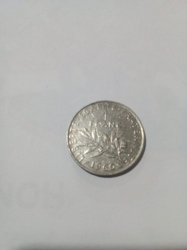 Imagen 2 de 2 de Moneda Antigua Francesa1960 1 Franco