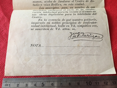 Antiguo Documento Juan M. Filartigas 1918 Vanguardia Uruguay (Usado)