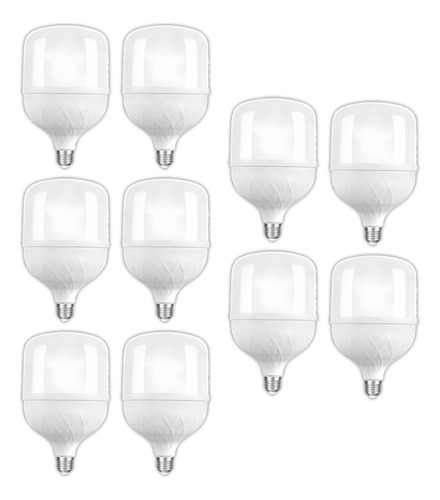 10piez Foco Led Bombilla Base E27 5w 6500k Super Iluminacion
