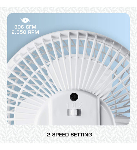 Clip Fan Hurricane Classic 15cm 2 Speed Portable White