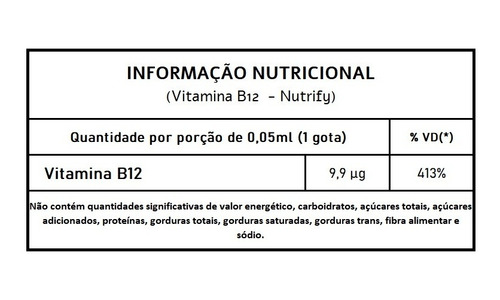 Vitamina B12 Em Gotas - Nutrify 20ml