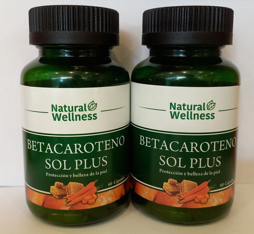 Betacaroteno Sol Plus Natural Wellness (60 Caps) 2 Frascos