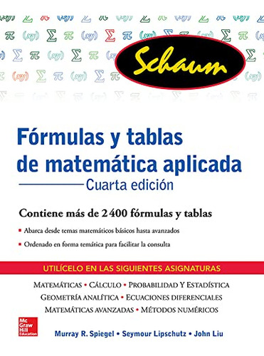 Libro Fórmulas Y Tablas De Matemática Aplicada Schaum De Sey