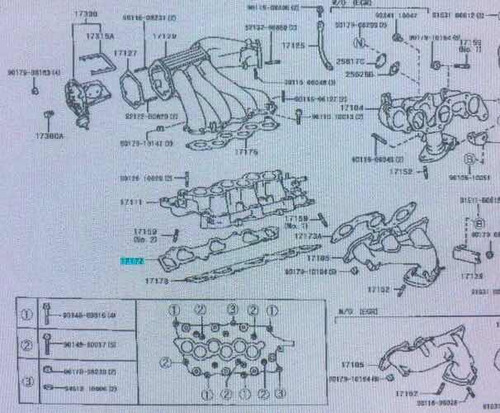 Empacadura Colector De Admision A Culata Toyota Camry Origin