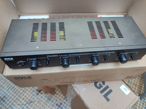 Pyle Usa Selector De Parlantes Switch 4 Juegos 2 Amp Volumen