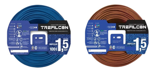 Cable 1 5 Mm Unipolar Trefilcon Pack 2 Rollos De 50mts Cobre