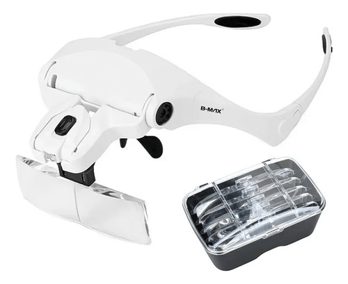 Óculos Lupa De Cabeça Com Iluminação De Led 5 Lentes