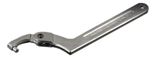 Llave De Gancho Ajustable Tipo C - Cabeza Cuadrada De 32-76 Mm, Acero De Alto Carbono | Herramienta Para Tuercas Con Ranura, Longitud Total 210 Mm
