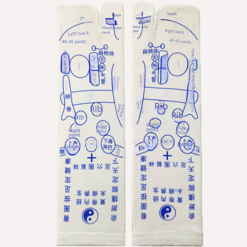 Calcetines Tabi Blancos Con Correa China, Talla 45, Bolsa De