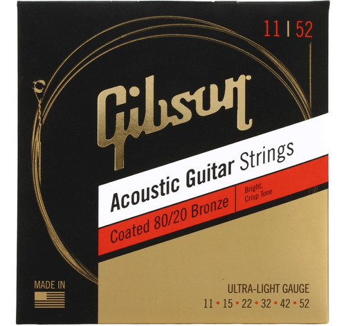 Encordado Gibson Sag-cbrw11 80/20 Bronze Coated 011-052