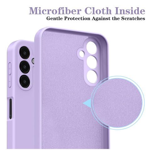 Funda Silicona Líquida Tpu Carcasa Para Galaxy A15+mica Púrpura Samsung Galaxy A15 4g/5g