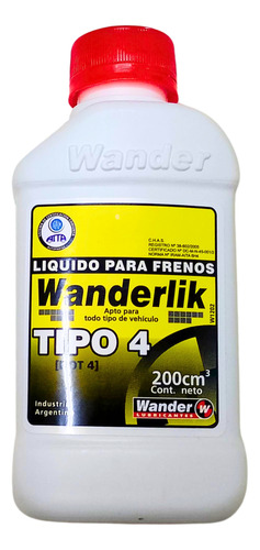 Liquido De Freno Dot 4 Wander X 200cc Wanderlik Spot Moto