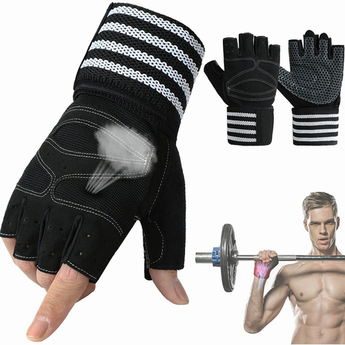 Guantes Para Pesas De Gym Antiderrape Espesar Con Muñequera