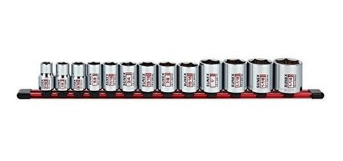 13piece 1 2 Duro Derecante Chromo Socket Rail 6pt Sae E...