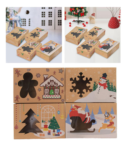 Caixas De Biscoitos De Natal Caixas De Presente 4 Pedaços