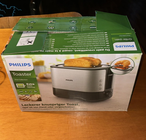 Tostadora Philips Hd2637/90 Viva Collection Usada. Leer Plateado (Usado)