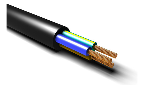 Cable Bajo Goma 3x1 Mm Negro - Rollo De 50 Metros