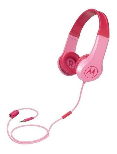 Fone De Ouvido Motorola Squad 200 Kids Com Fio - Rosa