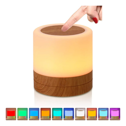 Lámpara Rgb, Luz Nocturna Táctil De Escritorio, 10 Colores